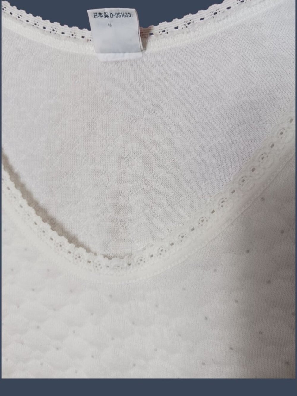 Silver Ox Vtg Womens Textured Thermal Top  W/Lace Trim White Large - Picture 12 of 16